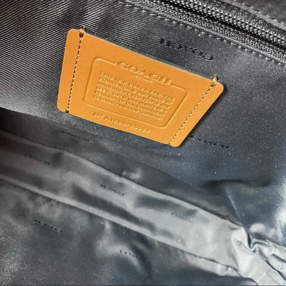 Coach Brown Croc-Embossed Laptop Bag - Picture 3 of 14